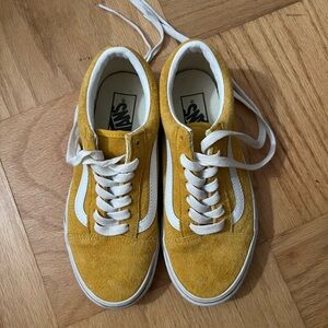 Mustard Yellow Suede Scotchguard Vans Shoes